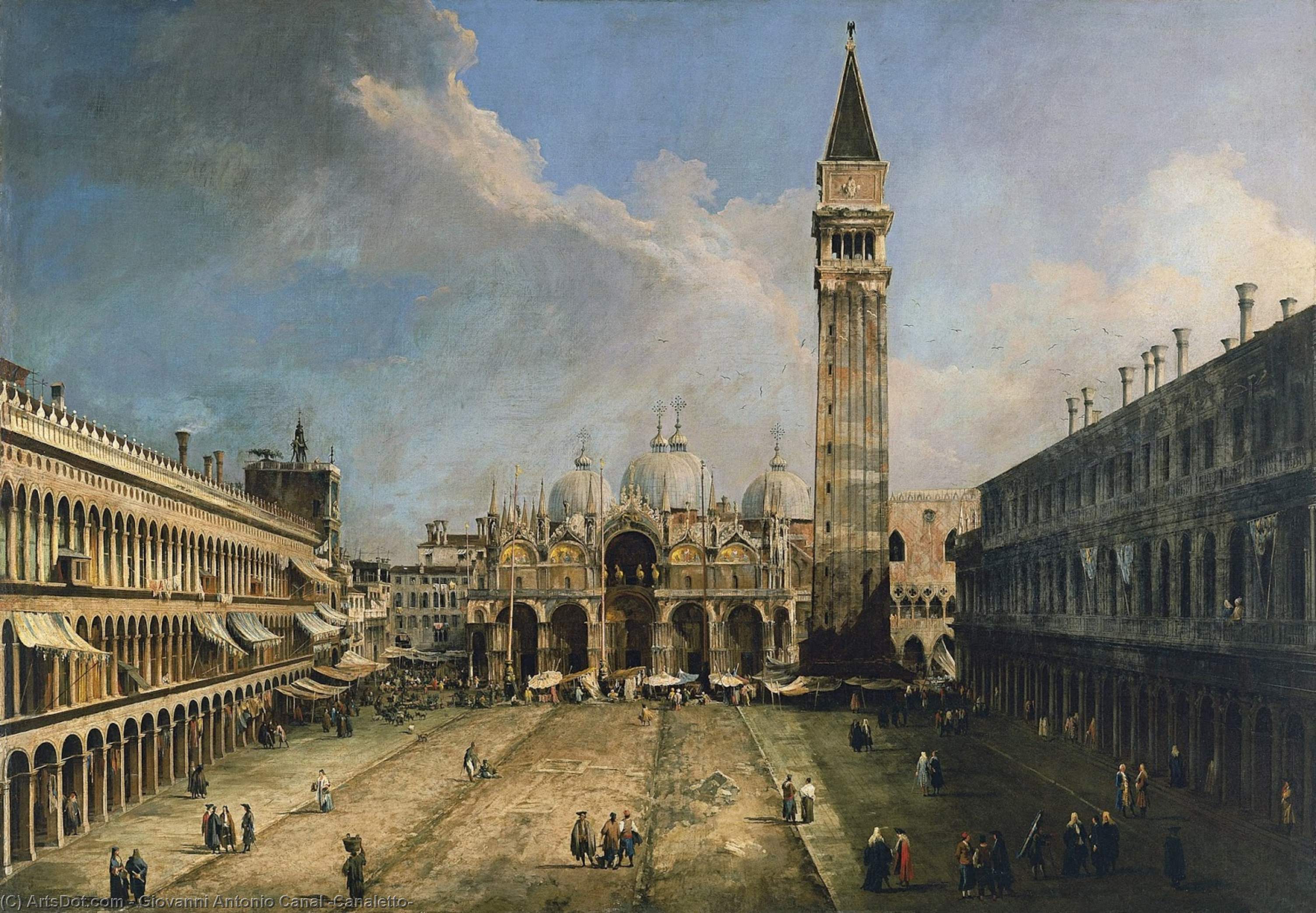 WikiOO.org - Енциклопедия за изящни изкуства - Живопис, Произведения на изкуството Giovanni Antonio Canal (Canaletto) - Piazza San Marco