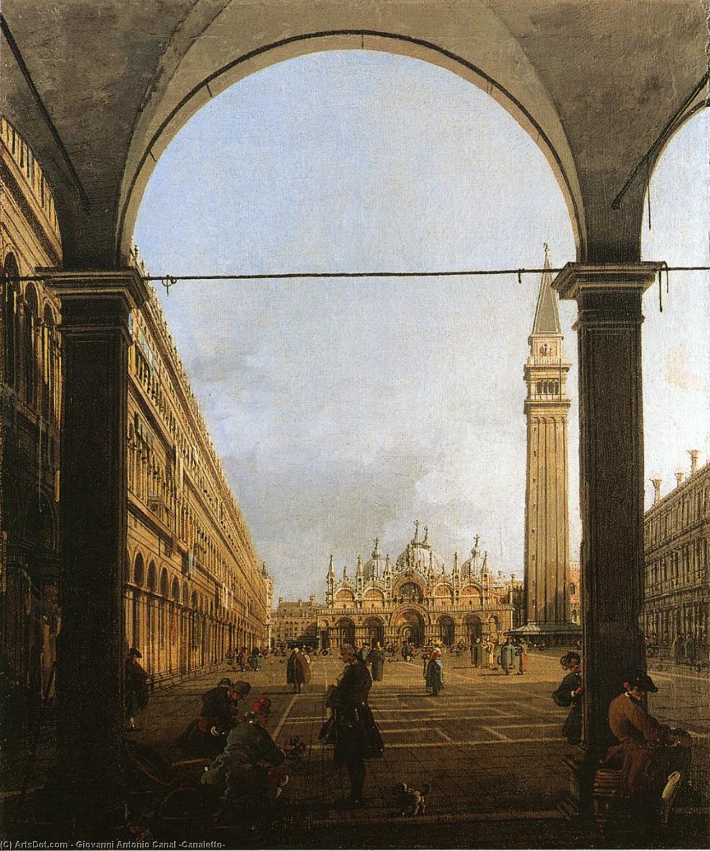 Wikioo.org - The Encyclopedia of Fine Arts - Painting, Artwork by Giovanni Antonio Canal (Canaletto) - Piazza San Marco, Looking East