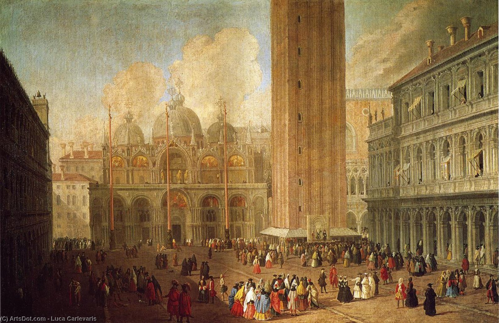 WikiOO.org - Enciklopedija dailės - Tapyba, meno kuriniai Luca Carlevaris - Piazza San Marco, Looking East