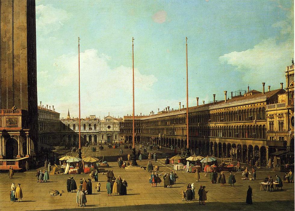 WikiOO.org - Енциклопедия за изящни изкуства - Живопис, Произведения на изкуството Giovanni Antonio Canal (Canaletto) - Piazza San Marco, Looking Towards San Geminiano