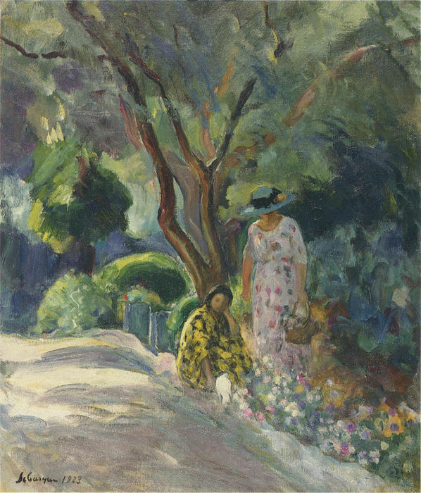 WikiOO.org - Encyclopedia of Fine Arts - Maľba, Artwork Henri Lebasque - Picking flowers