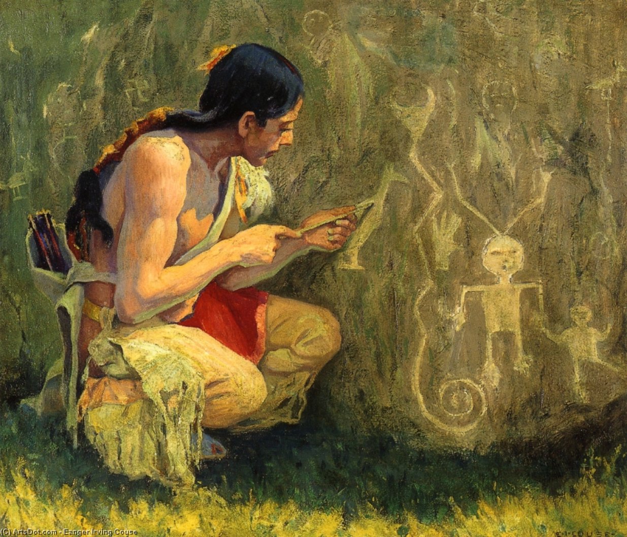 Wikioo.org - The Encyclopedia of Fine Arts - Painting, Artwork by Eanger Irving Couse - The Pictographs
