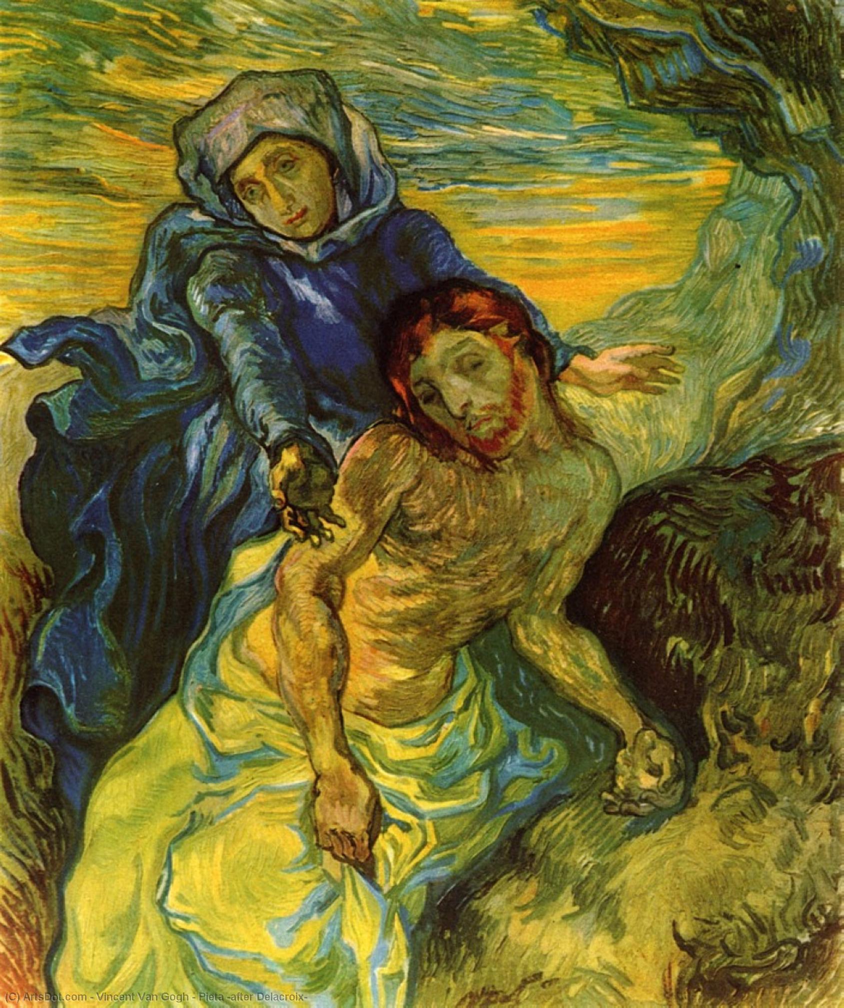 Wikioo.org - The Encyclopedia of Fine Arts - Painting, Artwork by Vincent Van Gogh - Pieta (after Delacroix)