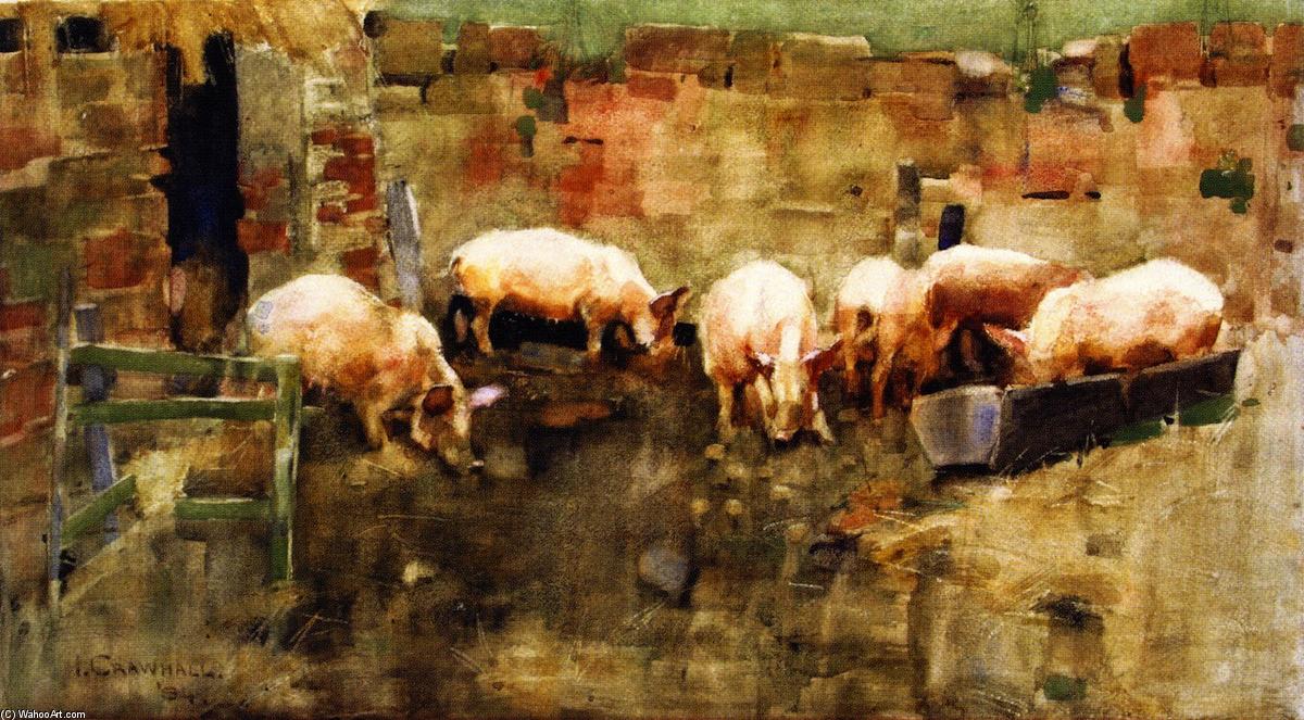 Wikioo.org - The Encyclopedia of Fine Arts - Painting, Artwork by Joseph Crawhall - Pigs