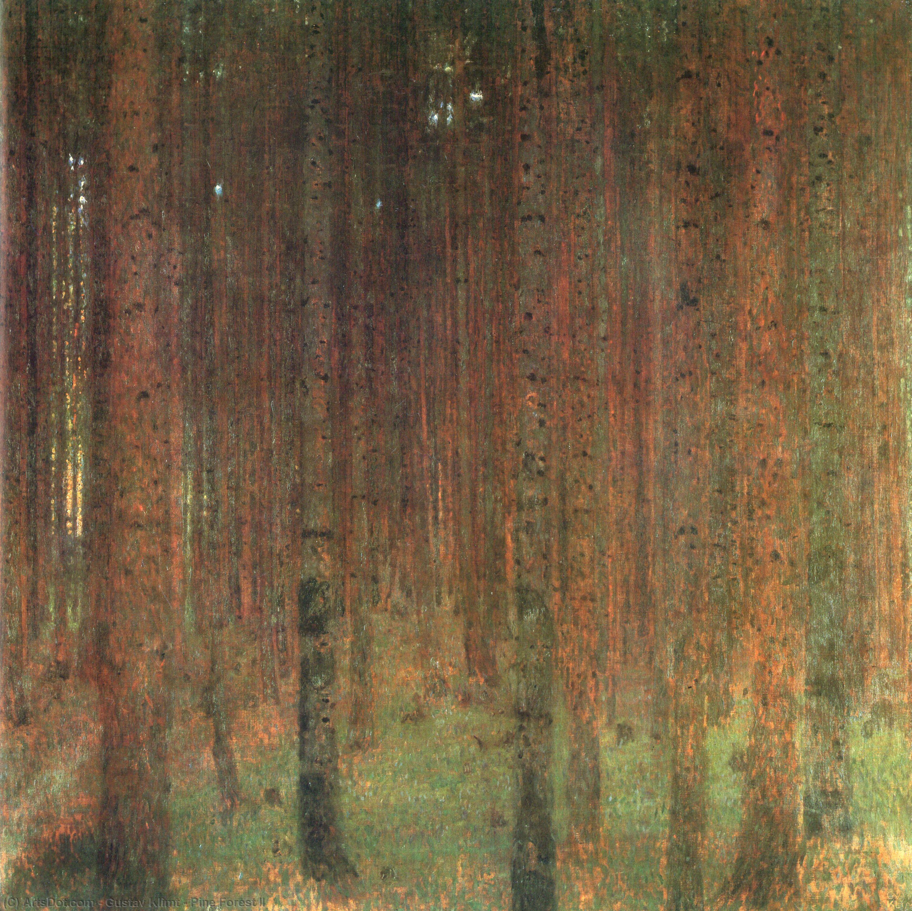 WikiOO.org - Enciklopedija dailės - Tapyba, meno kuriniai Gustav Klimt - Pine Forest II