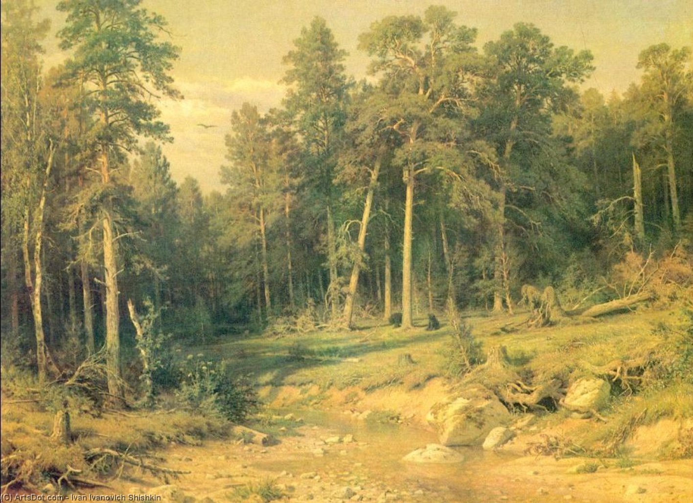 Wikioo.org - The Encyclopedia of Fine Arts - Painting, Artwork by Ivan Ivanovich Shishkin - Pinery. Ship timber in Viatka's province