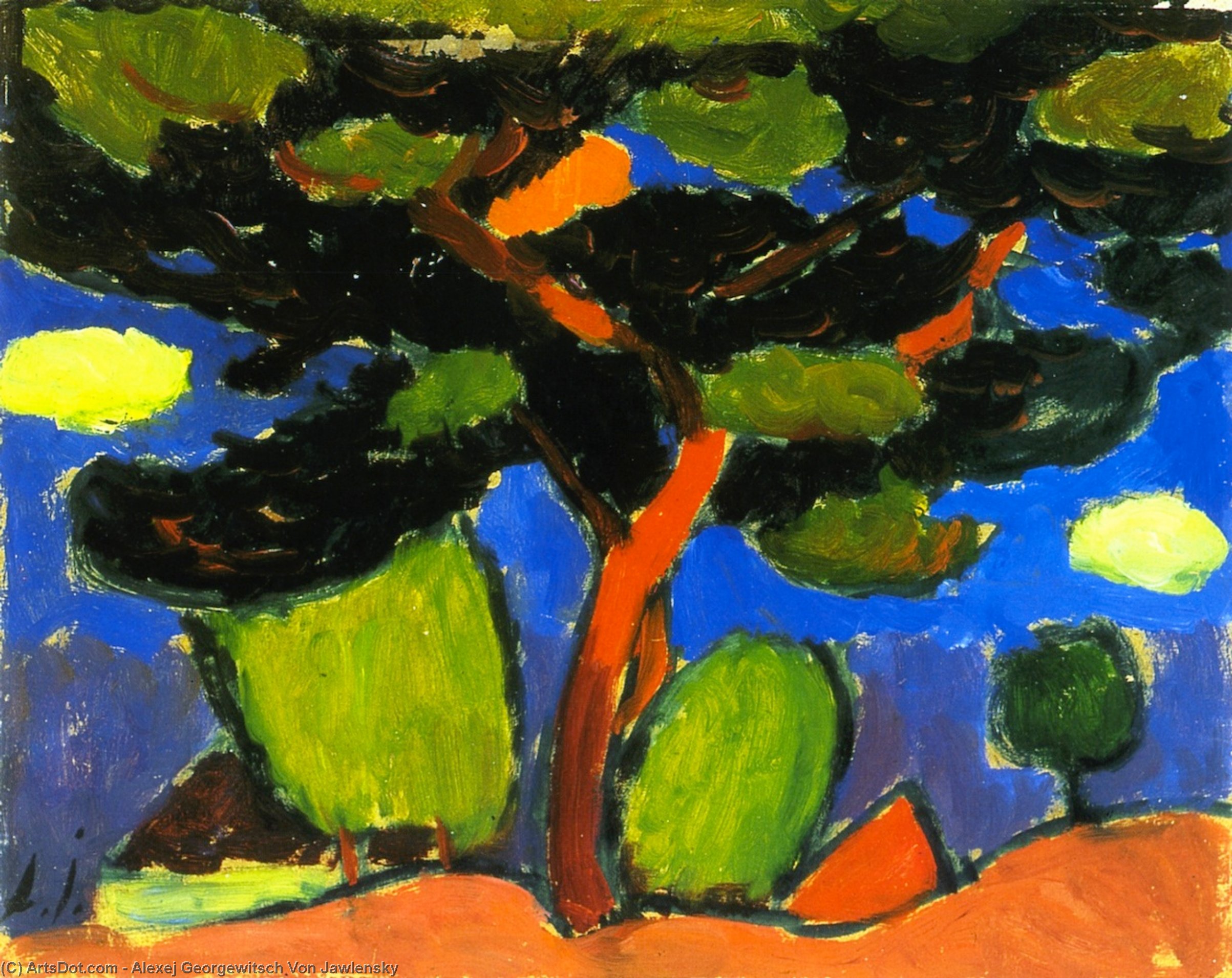 WikiOO.org - Енциклопедия за изящни изкуства - Живопис, Произведения на изкуството Alexej Georgewitsch Von Jawlensky - Pine Tree