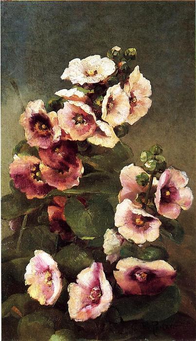 Wikioo.org - The Encyclopedia of Fine Arts - Painting, Artwork by Charles Ethan Porter - Pink Hollyhocks