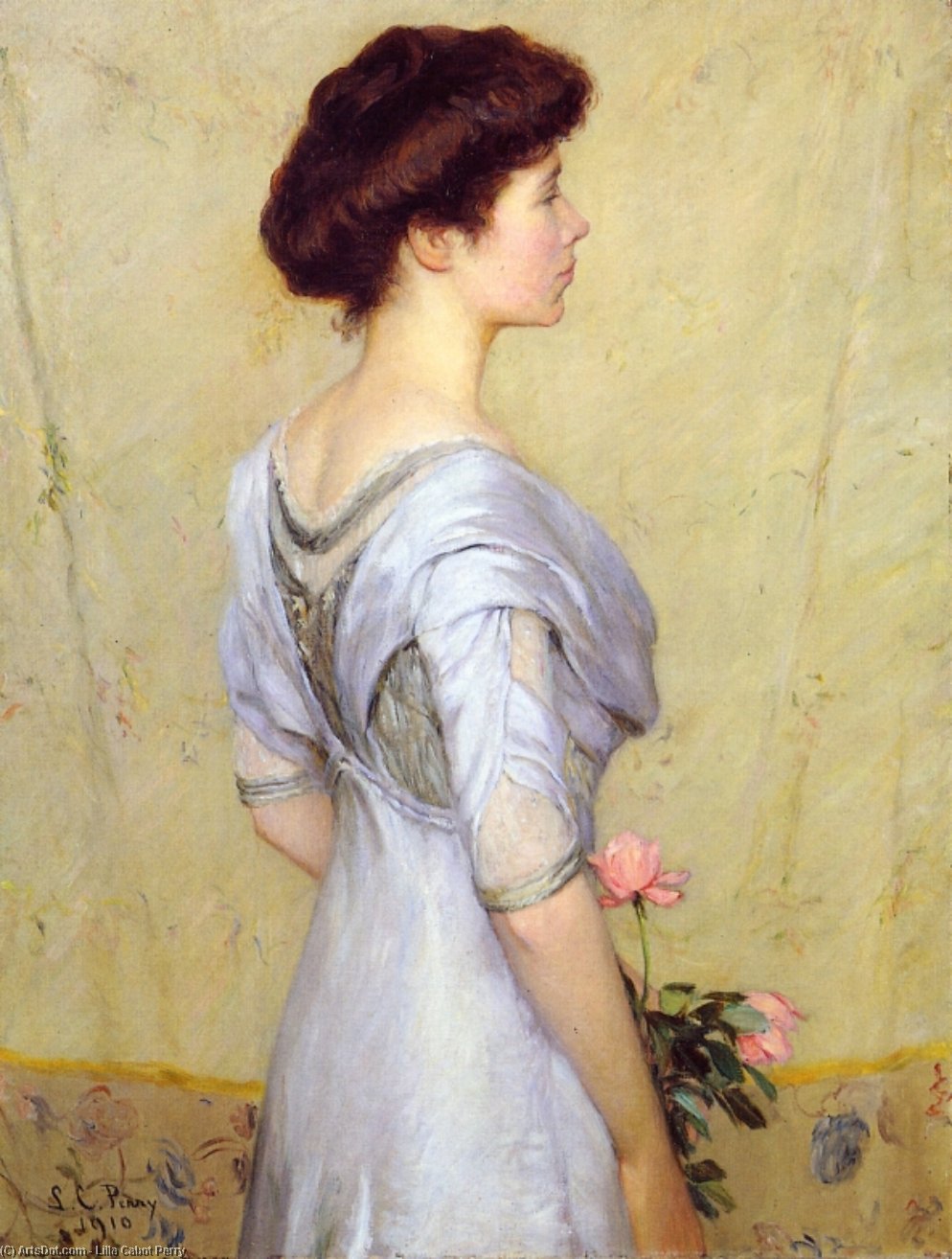 Wikioo.org - The Encyclopedia of Fine Arts - Painting, Artwork by Lilla Cabot Perry - The Pink Rose