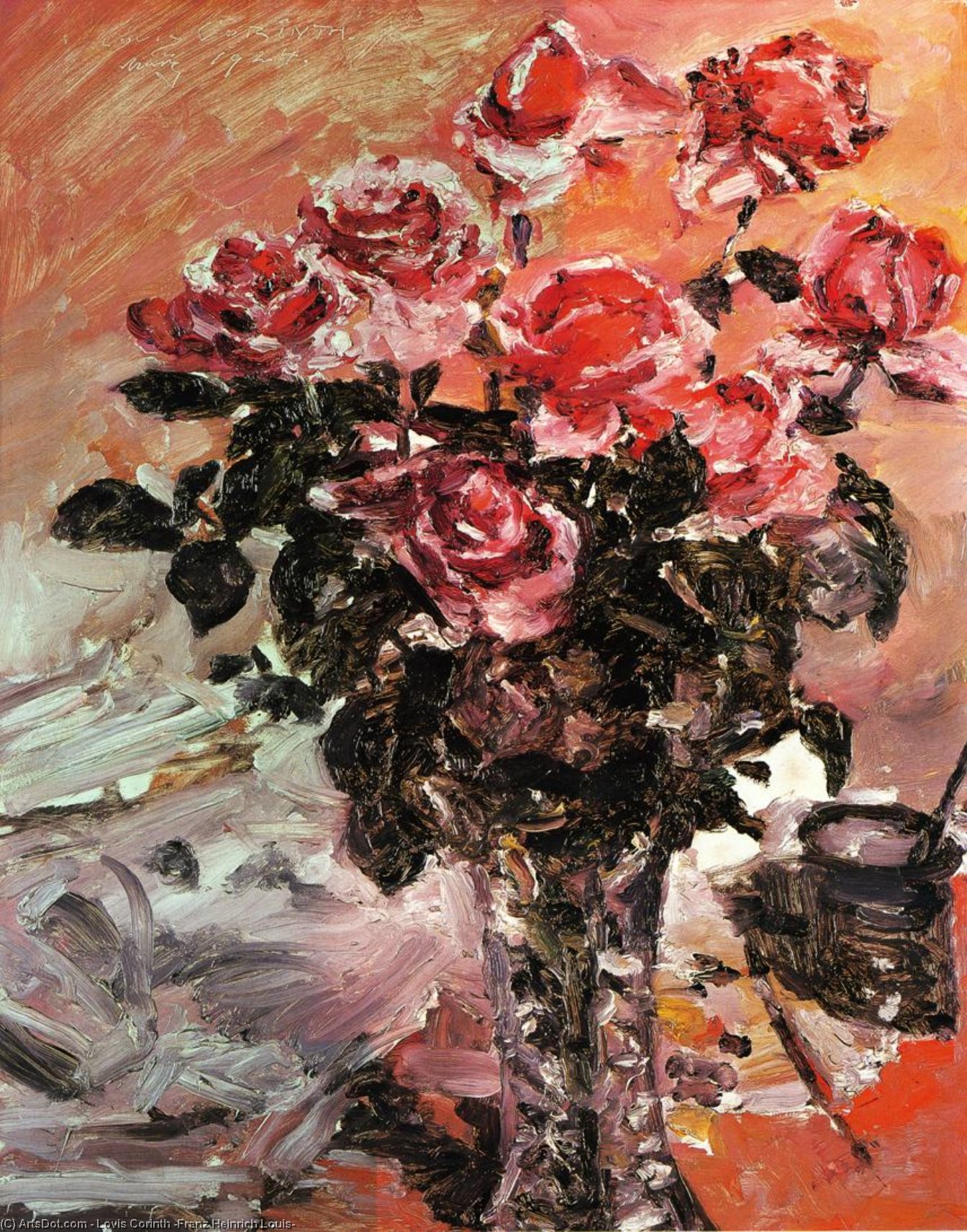 Wikioo.org - The Encyclopedia of Fine Arts - Painting, Artwork by Lovis Corinth (Franz Heinrich Louis) - Pink Roses