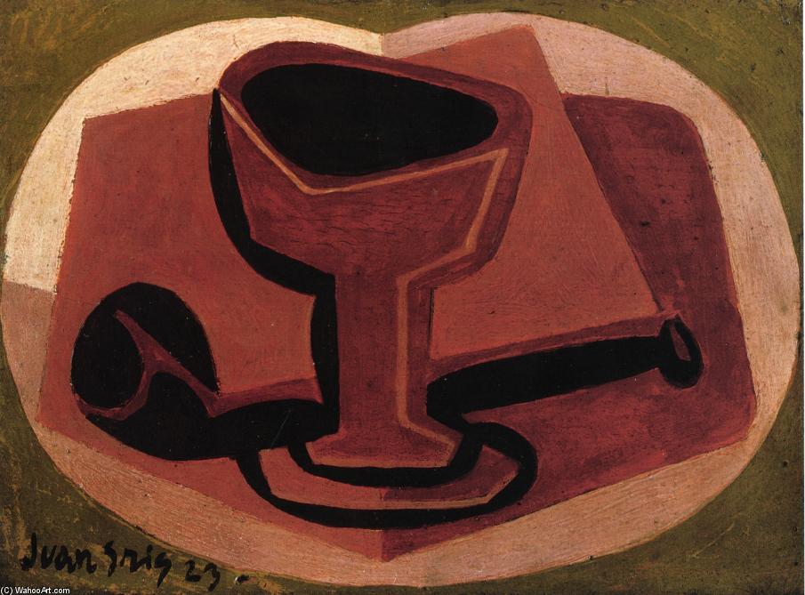 Wikioo.org - The Encyclopedia of Fine Arts - Painting, Artwork by Juan Gris - Pipe and Glass