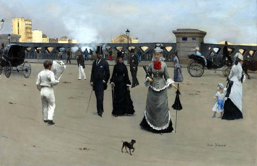 Wikioo.org - The Encyclopedia of Fine Arts - Painting, Artwork by Jean Georges Béraud - The Place and Pont de l'Europe