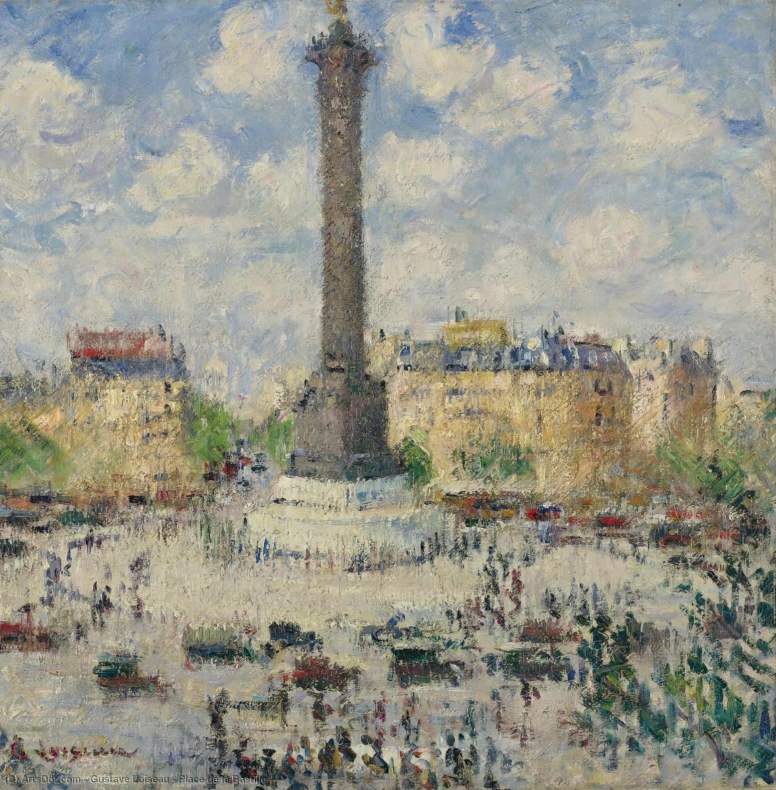 Wikioo.org – La Enciclopedia de las Bellas Artes - Pintura, Obras de arte de Gustave Loiseau - La plaza de la Bastilla