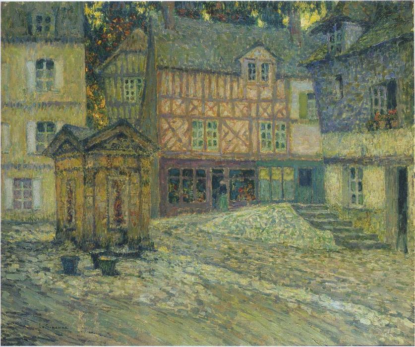 Wikioo.org – L'Encyclopédie des Beaux Arts - Peinture, Oeuvre de Henri Eugène Augustin Le Sidaner - Place de Puits en Honfleur