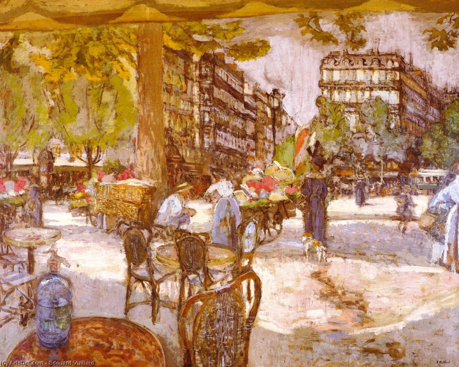 Wikioo.org - The Encyclopedia of Fine Arts - Painting, Artwork by Jean Edouard Vuillard - Place Saint-Augustin, The Soda Syphon