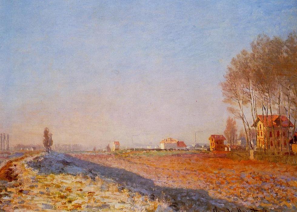 WikiOO.org - Encyclopedia of Fine Arts - Schilderen, Artwork Claude Monet - The Plain of Colombes, White Frost