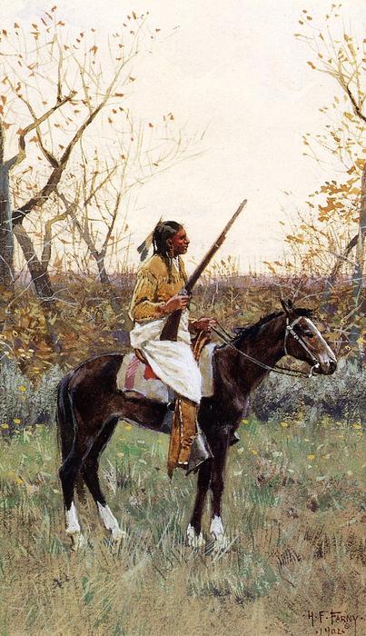 Wikioo.org - The Encyclopedia of Fine Arts - Painting, Artwork by Henry F Farny - Plains Indian