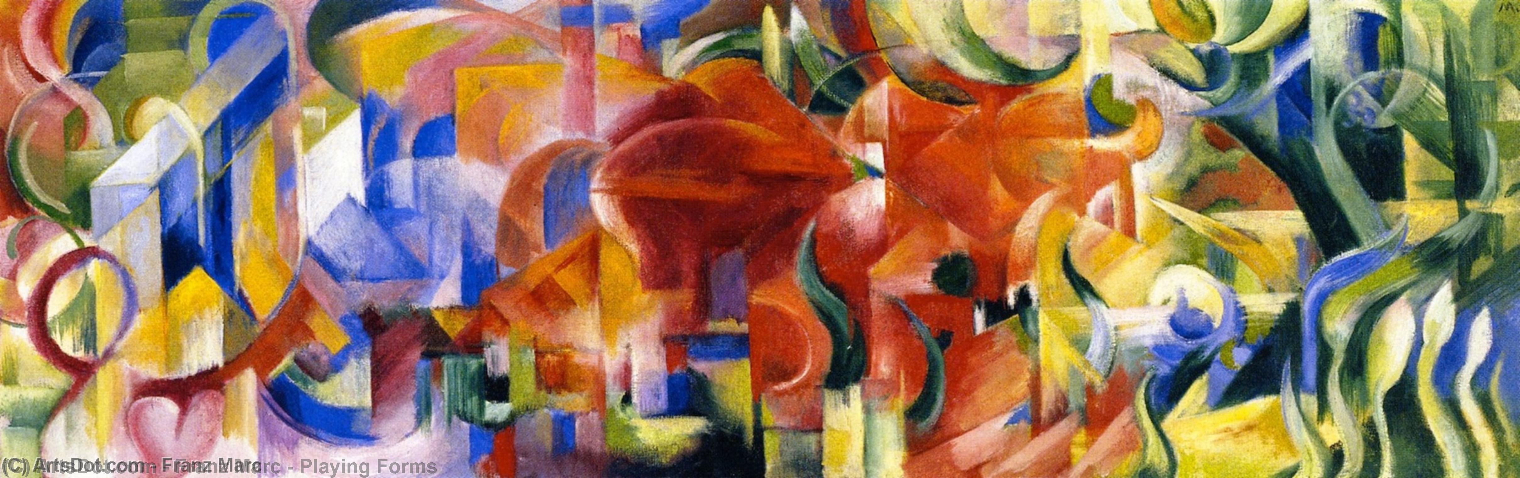 Wikioo.org - The Encyclopedia of Fine Arts - Painting, Artwork by Franz Marc - Playing Forms