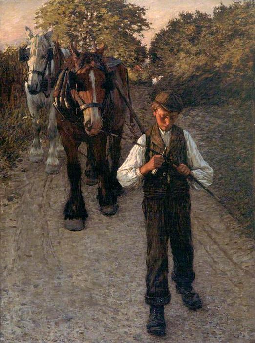 WikiOO.org - Encyclopedia of Fine Arts - Maleri, Artwork Henry Herbert La Thangue - The Plough Boy
