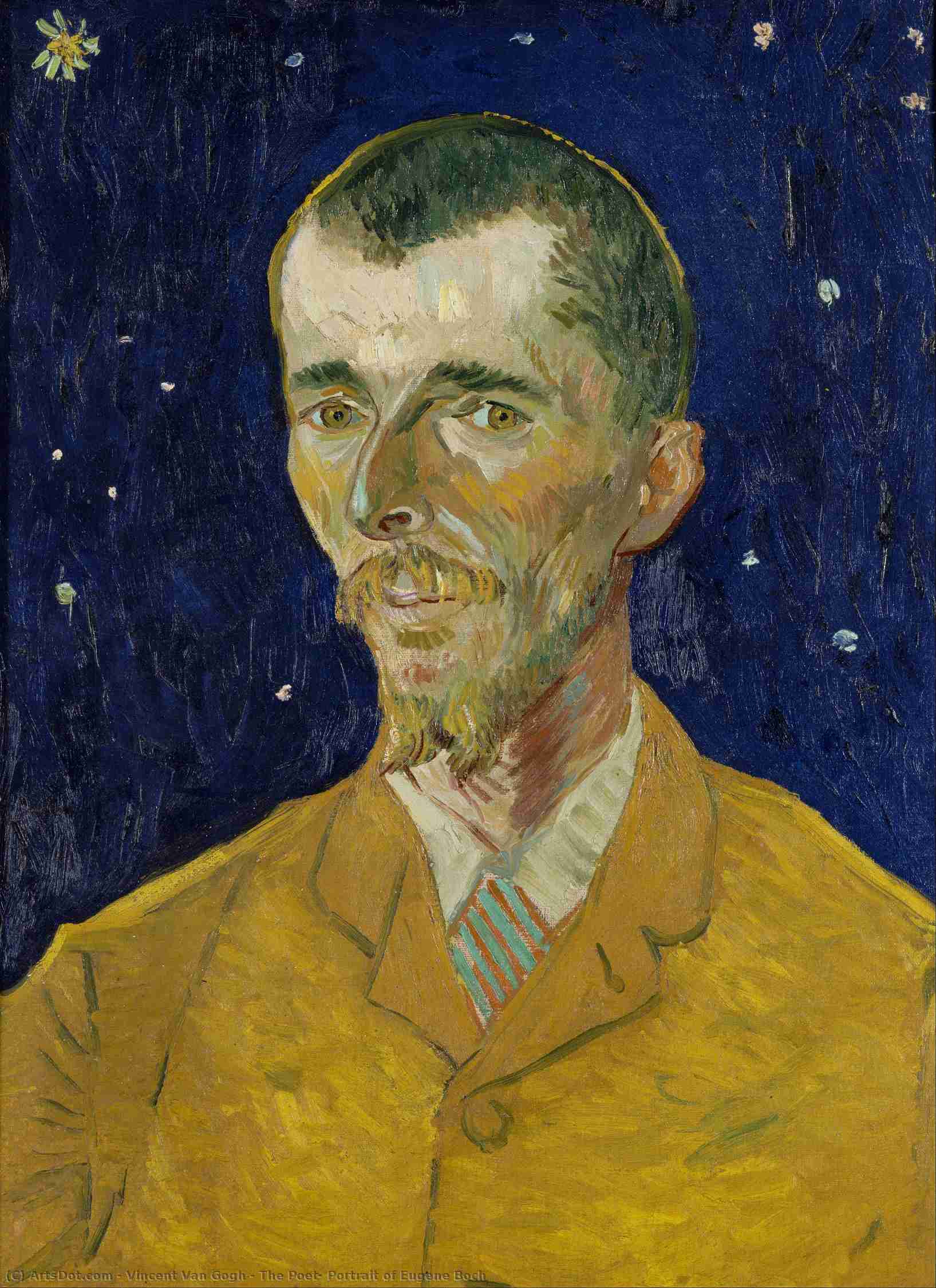 WikiOO.org - Encyclopedia of Fine Arts - Festés, Grafika Vincent Van Gogh - The Poet, Portrait of Eugene Boch