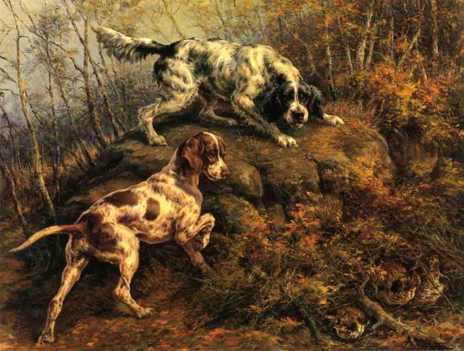 Wikioo.org - The Encyclopedia of Fine Arts - Painting, Artwork by Edmund Henry Osthaus - Pointer, Setter and Grouse