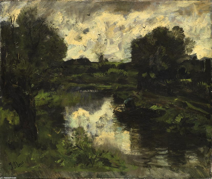 Wikioo.org - The Encyclopedia of Fine Arts - Painting, Artwork by Jacob Henricus Maris - Polder na onweer