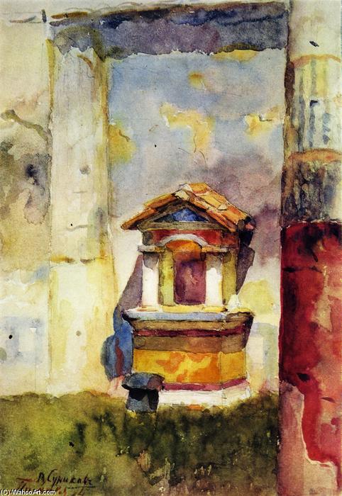 WikiOO.org - Encyclopedia of Fine Arts - Målning, konstverk Vasili Ivanovich Surikov - Pompeii. A Fountain with Colonettes