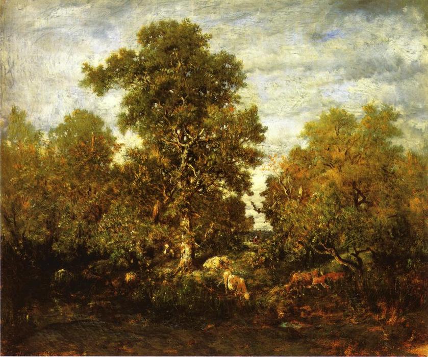 Wikioo.org - The Encyclopedia of Fine Arts - Painting, Artwork by Théodore Rousseau (Pierre Etienne Théodore Rousseau) - The Pond