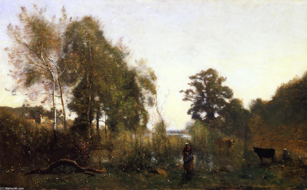 Wikioo.org - The Encyclopedia of Fine Arts - Painting, Artwork by Jean Baptiste Camille Corot - The Ponds of Ville d'Avray