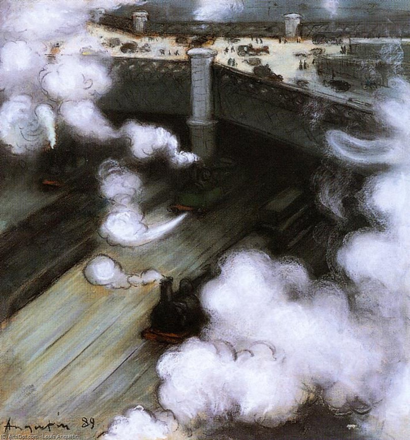 WikiOO.org - Encyclopedia of Fine Arts - Maleri, Artwork Louis Anquetin - The Pont de l'Europe