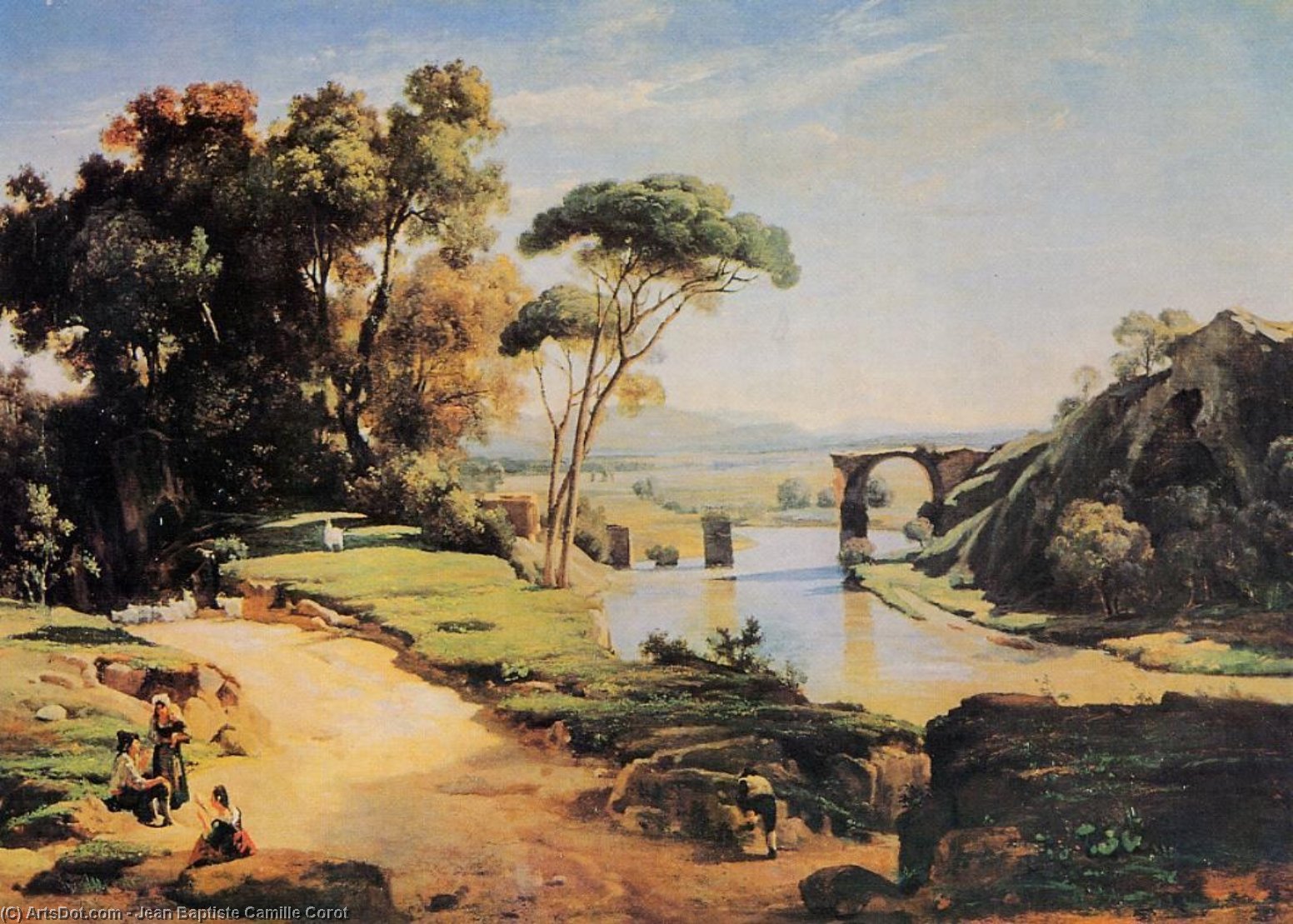 Wikioo.org - The Encyclopedia of Fine Arts - Painting, Artwork by Jean Baptiste Camille Corot - The Pont de Narni