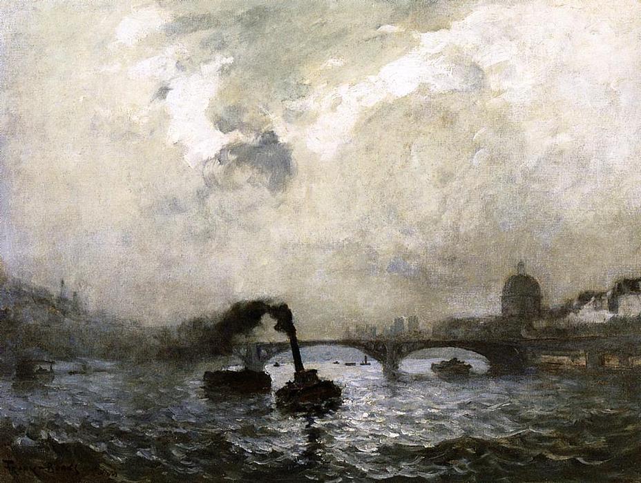 Wikioo.org - The Encyclopedia of Fine Arts - Painting, Artwork by Frank Myers Boggs - The Pont des Arts and the Institute de France