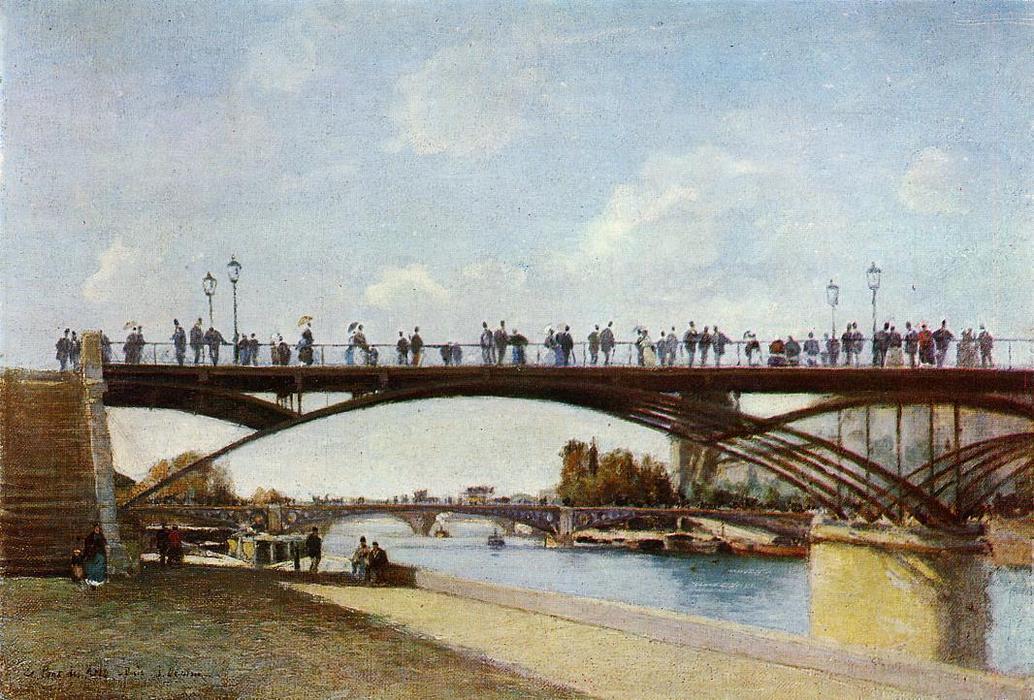 Wikioo.org - The Encyclopedia of Fine Arts - Painting, Artwork by Stanislas Lepine - The Pont des Arts, Paris