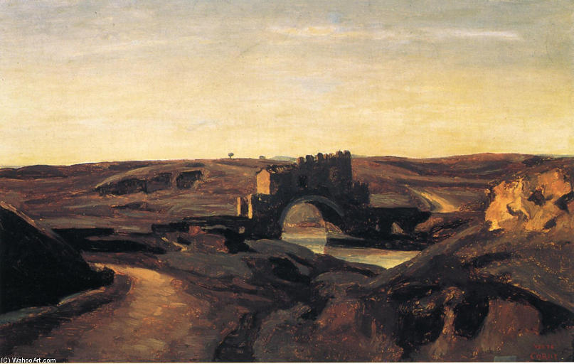 Wikioo.org - The Encyclopedia of Fine Arts - Painting, Artwork by Jean Baptiste Camille Corot - Ponte Nomentano