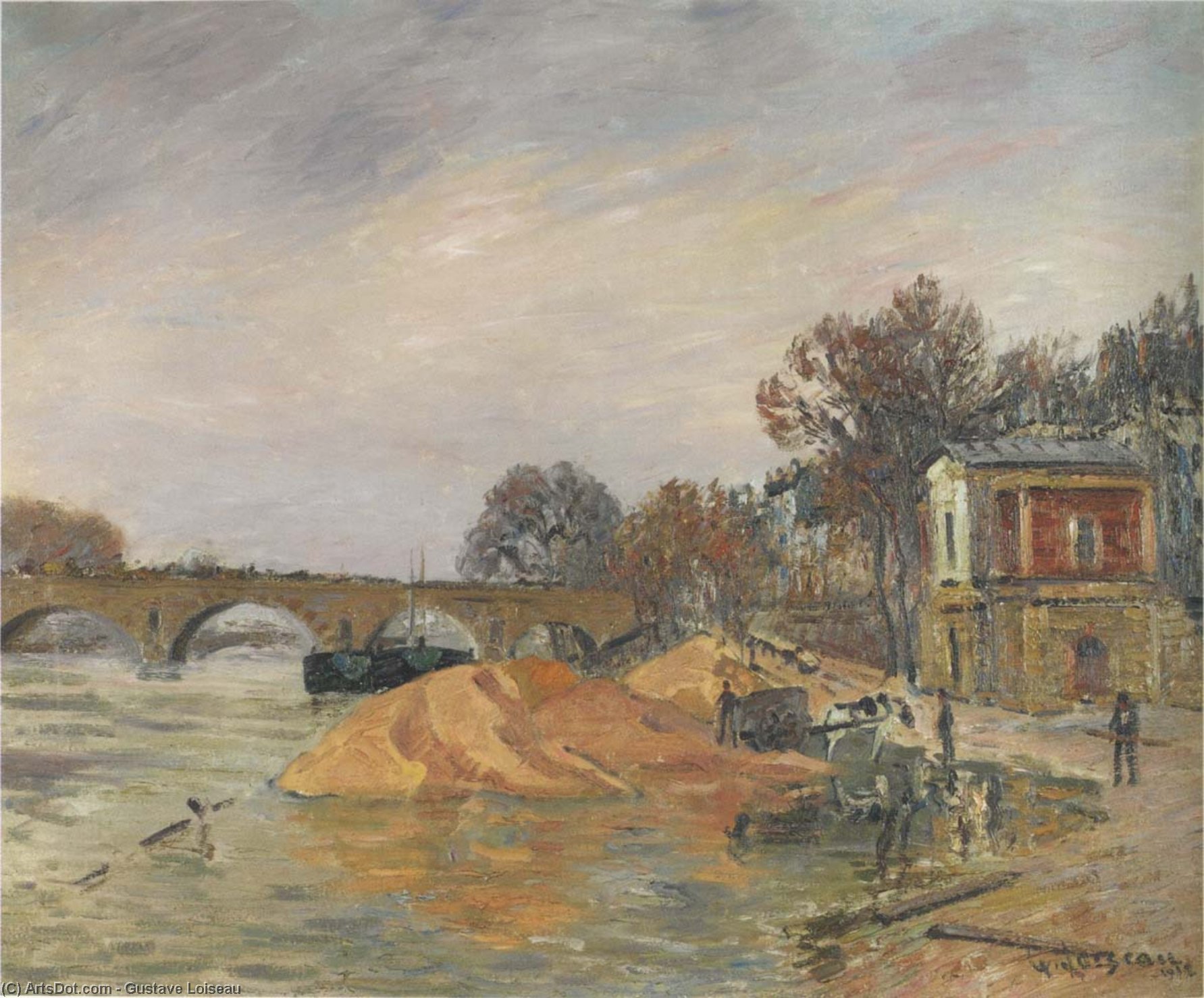 Wikioo.org - The Encyclopedia of Fine Arts - Painting, Artwork by Gustave Loiseau - Pont Marie, Paris