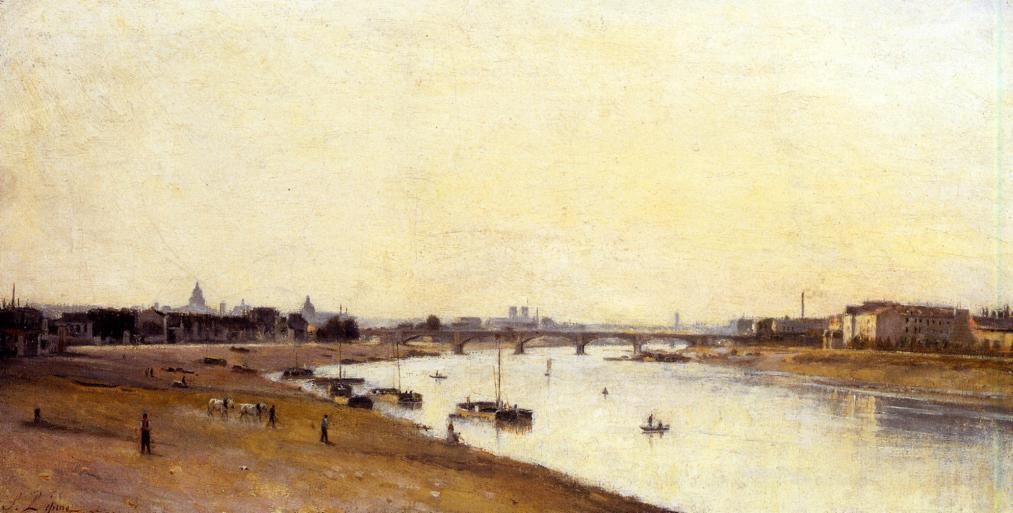 Wikioo.org - The Encyclopedia of Fine Arts - Painting, Artwork by Stanislas Lepine - The Pont National as Seen from Quai d'Ivry, Paris