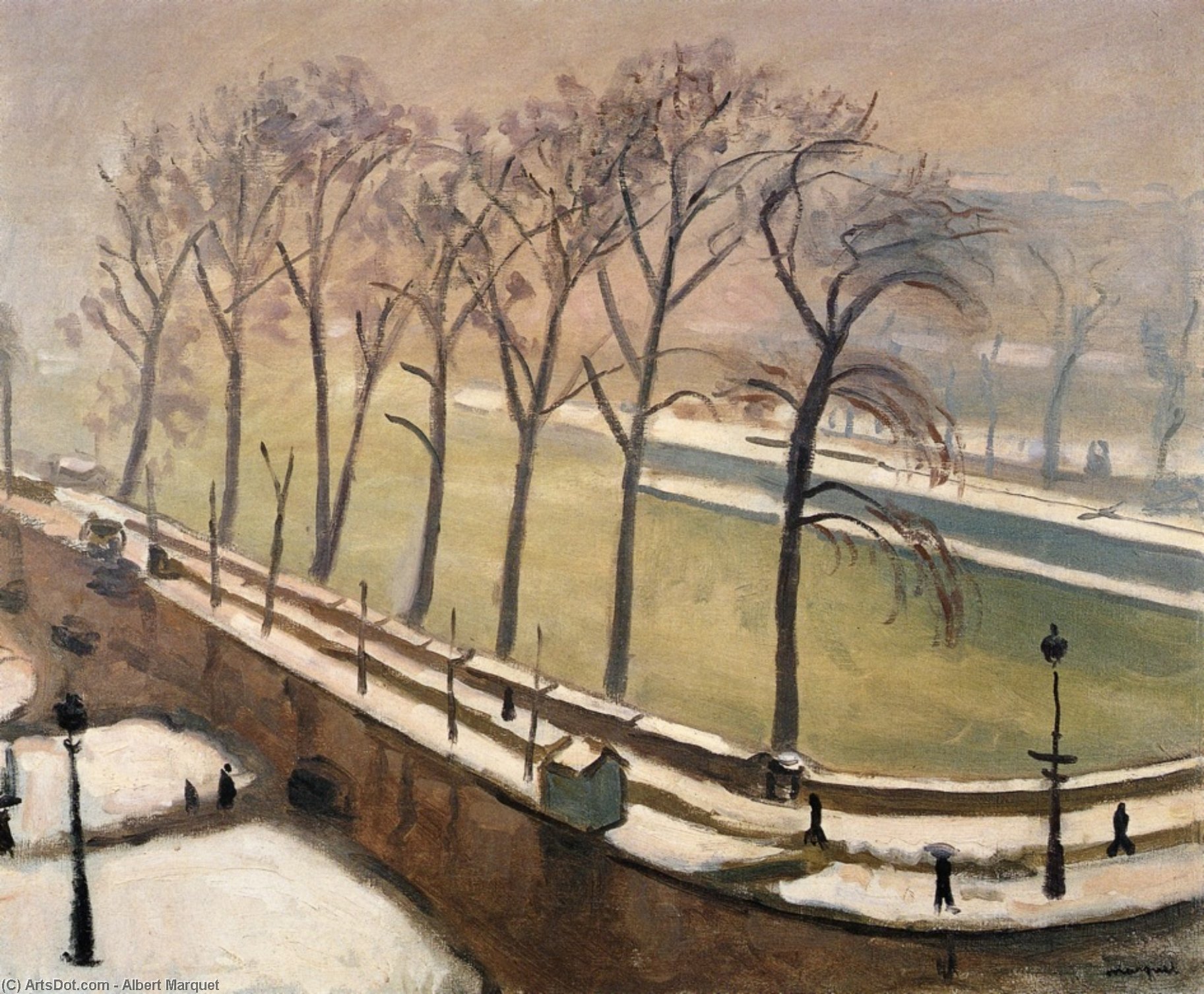 WikiOO.org - Enciklopedija dailės - Tapyba, meno kuriniai Albert Marquet - Pont-Neuf in the Snow