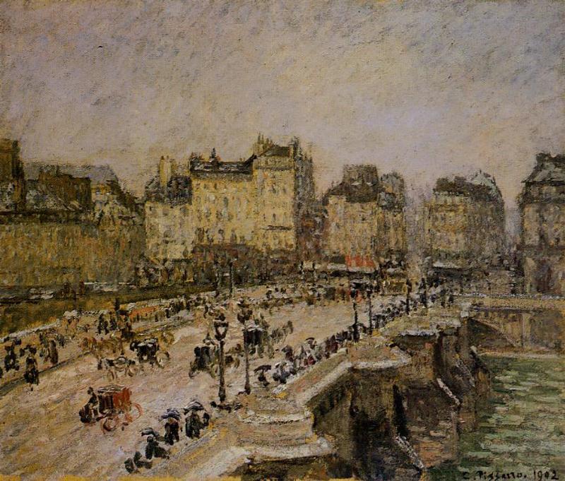 WikiOO.org - Enciklopedija dailės - Tapyba, meno kuriniai Camille Pissarro - The Pont-Neuf: Snow