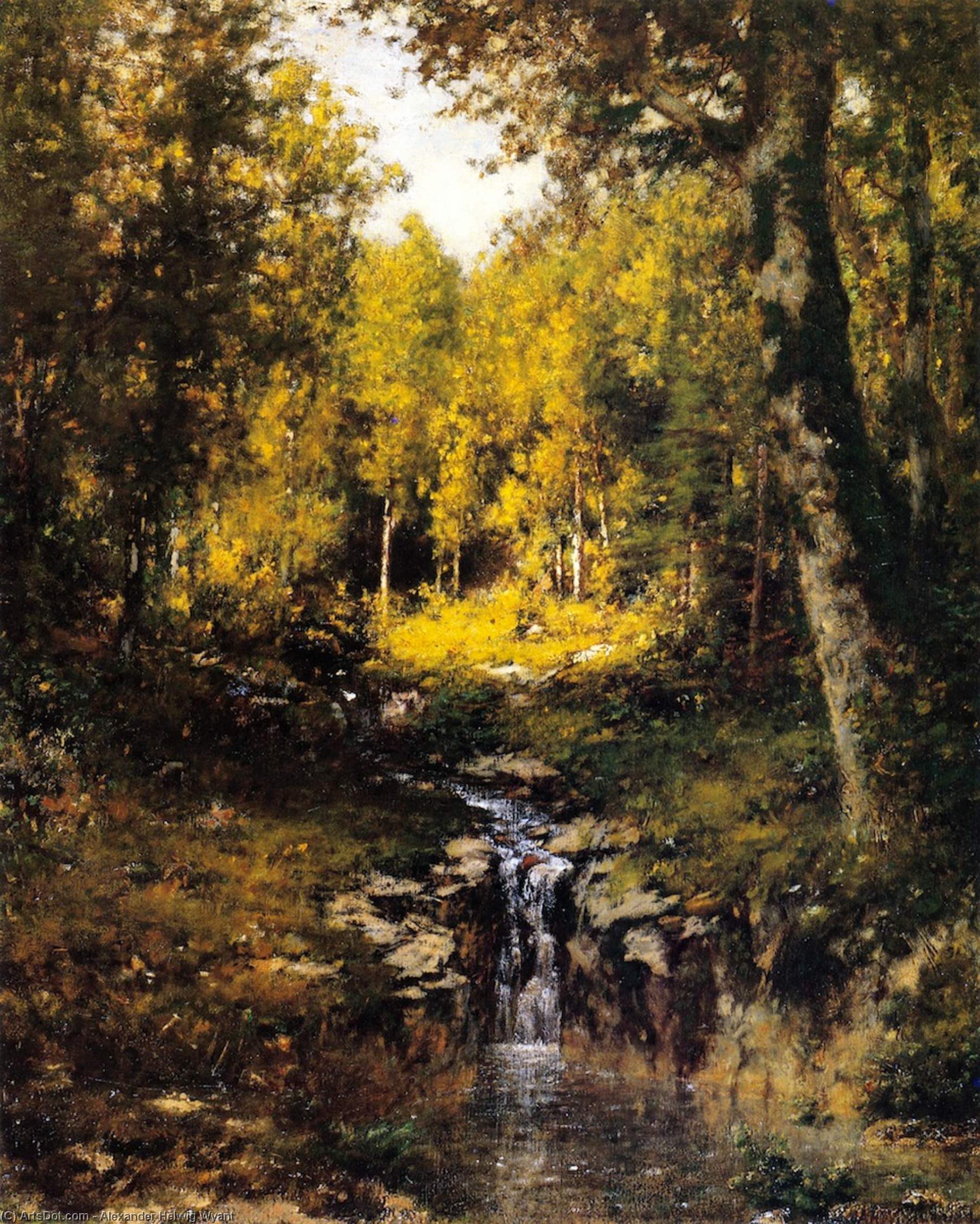 WikiOO.org - אנציקלופדיה לאמנויות יפות - ציור, יצירות אמנות Alexander Helwig Wyant - Pool in the Woods