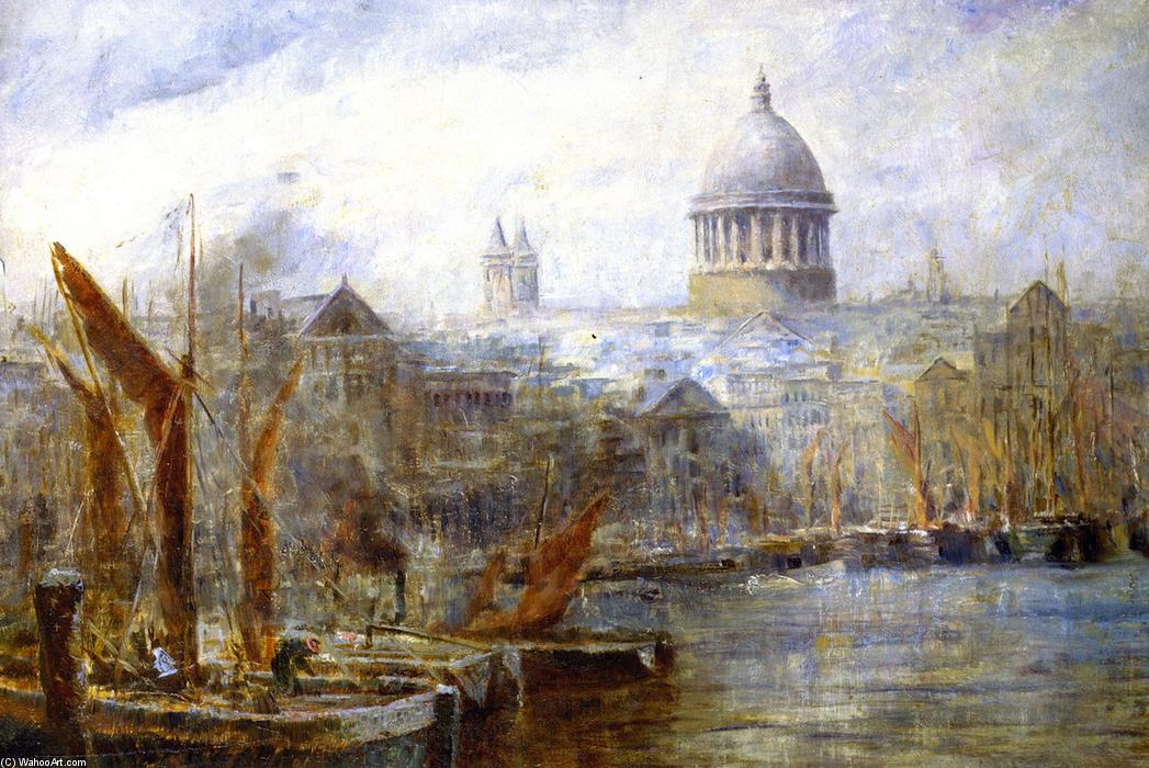 Wikioo.org – L'Enciclopedia delle Belle Arti - Pittura, Opere di Frederick Mccubbin - The Pool of London ( anche conosciuto as Chiatte , Pool of London )