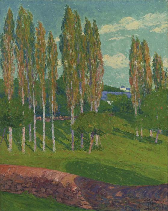 Wikioo.org - Bách khoa toàn thư về mỹ thuật - Vẽ tranh, Tác phẩm nghệ thuật Gustave Loiseau - Poplars in Spring