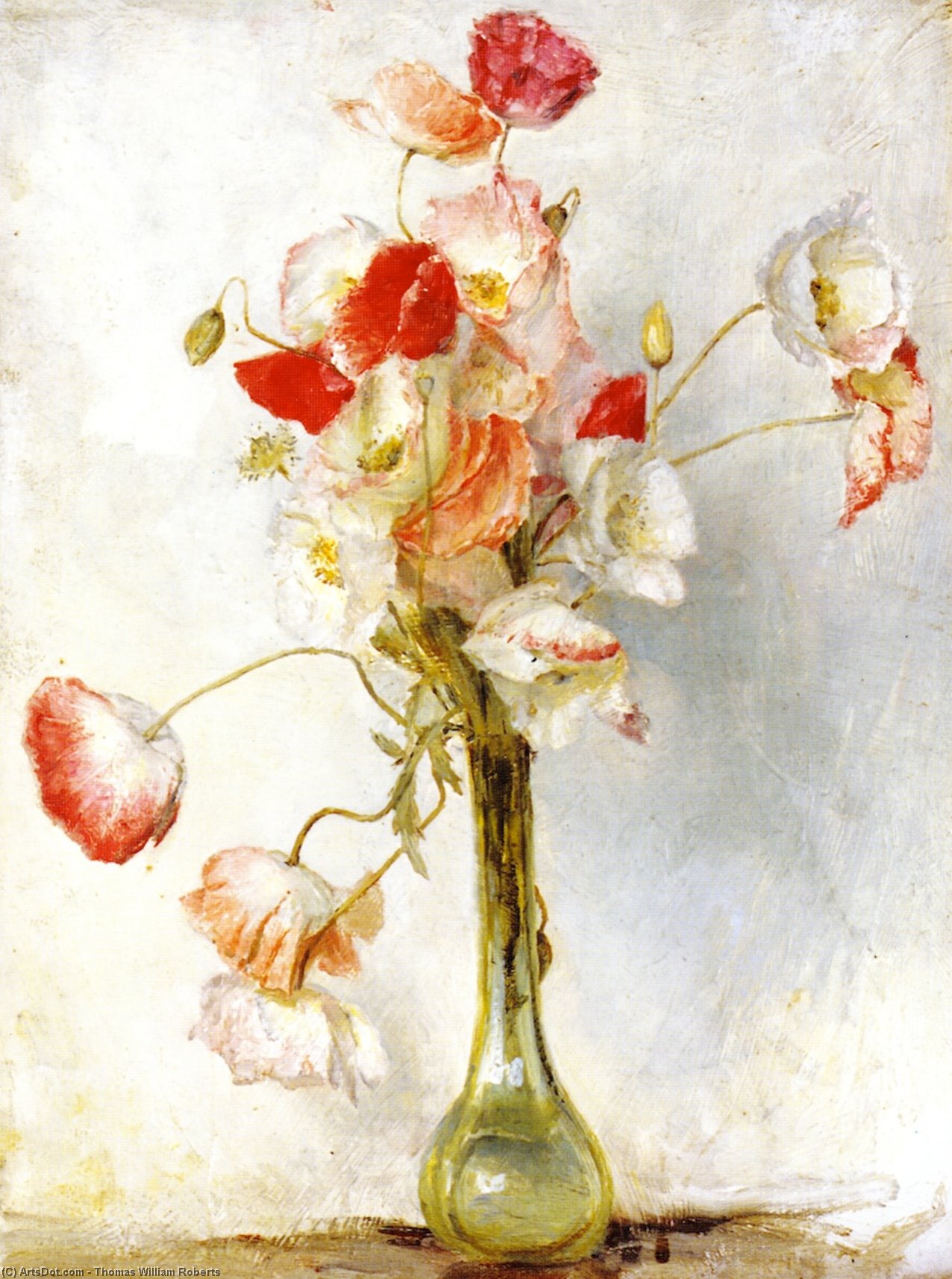 Wikioo.org - The Encyclopedia of Fine Arts - Painting, Artwork by Thomas William Roberts - Poppies