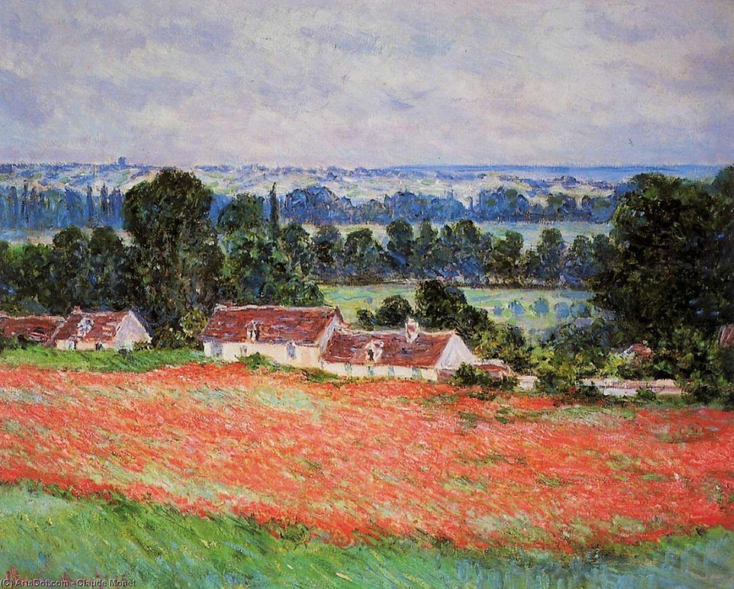 Wikioo.org - The Encyclopedia of Fine Arts - Painting, Artwork by Claude Monet - Poppy Field at Giverny