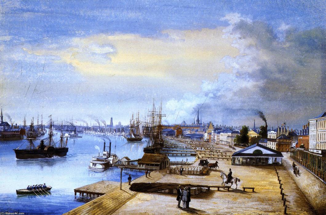 WikiOO.org - Encyclopedia of Fine Arts - Lukisan, Artwork Marie Adrien Persac - Port and City of New Orleans