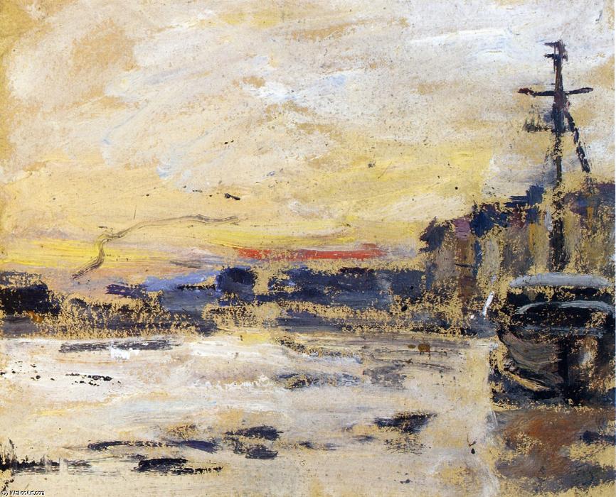 WikiOO.org - دایره المعارف هنرهای زیبا - نقاشی، آثار هنری Eugène Louis Boudin - Port at Low Tide