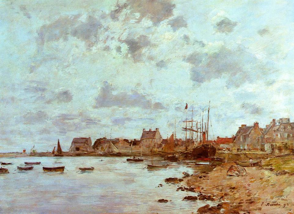 Wikioo.org – L'Encyclopédie des Beaux Arts - Peinture, Oeuvre de Eugène Louis Boudin - Le port de Saint-Vaast-la-Houghe