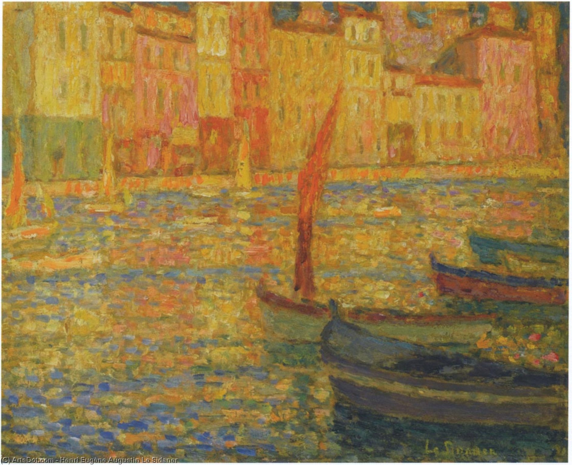 Wikioo.org - The Encyclopedia of Fine Arts - Painting, Artwork by Henri Eugène Augustin Le Sidaner - Port at Villefranche
