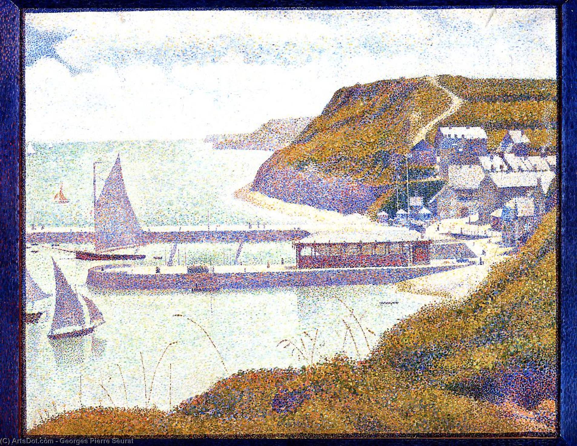 Wikioo.org - The Encyclopedia of Fine Arts - Painting, Artwork by Georges Pierre Seurat - Port-en-Bessin, The Outer Harbor, High Tide