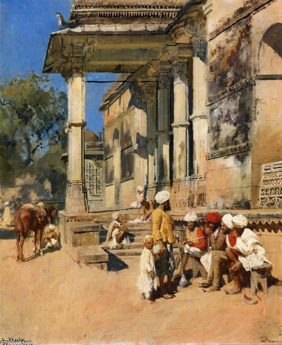 Wikioo.org – La Enciclopedia de las Bellas Artes - Pintura, Obras de arte de Edwin Lord Weeks - Pórtico de una mezquita, Ahmedabad