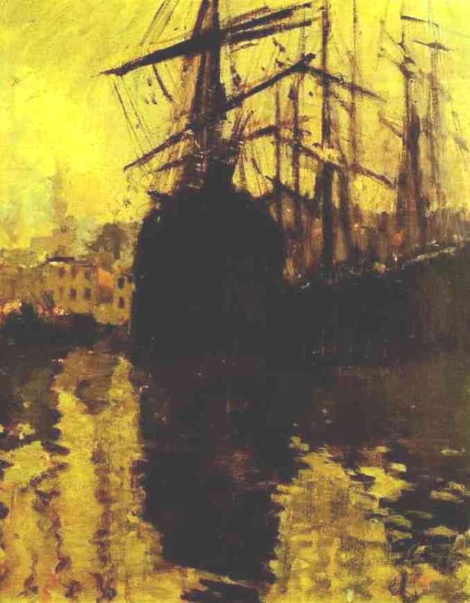 WikiOO.org - Εγκυκλοπαίδεια Καλών Τεχνών - Ζωγραφική, έργα τέχνης Konstantin Alekseyevich Korovin - The Port in Marseilles.